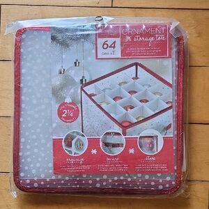 Red Ornament Storage Tote